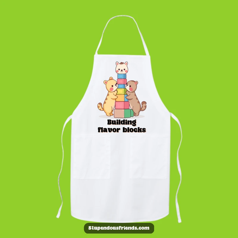 Funny Animals Building Blocks Apron - Cook with Creativity and Humor in This Hilarious Kitchen Gear