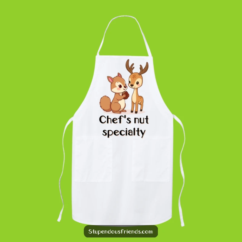 Funny Squirrel & Deer Apron: Kitchen Woodland's Funny Gift