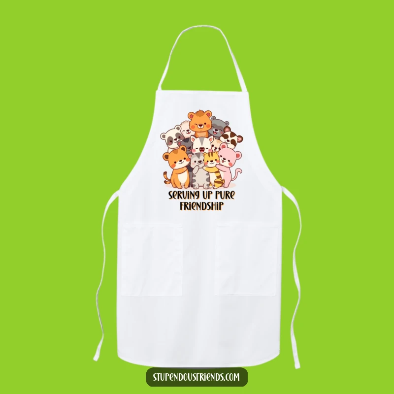 Funny Animal Friends Hugging Apron - Cook Up Some Laughs with This Hilarious Kitchen Gift