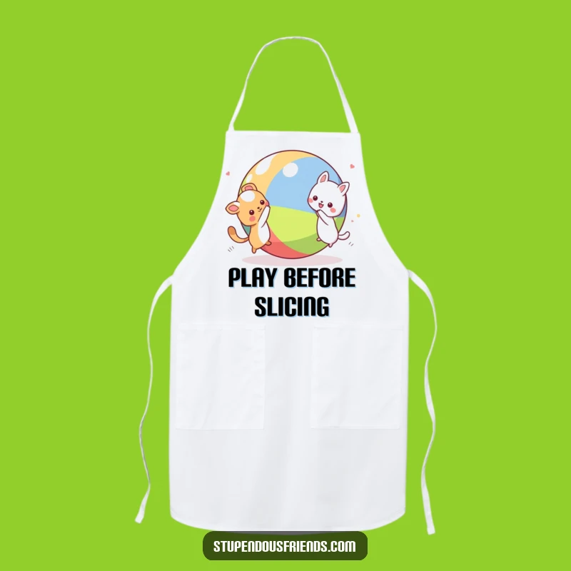 Funny Kawaii Animal Chase Apron: Durable and Hilarious Playful Characters Kitchen Gift