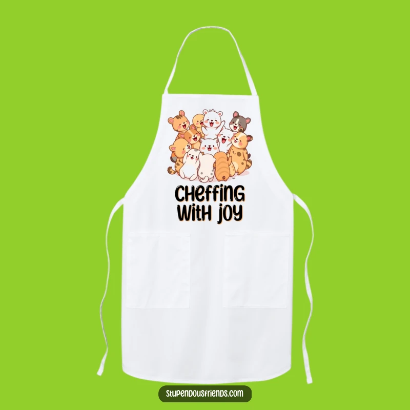 Funny Kitchen Apron: Animals Cheering Together, A Hilarious Cooking Companion