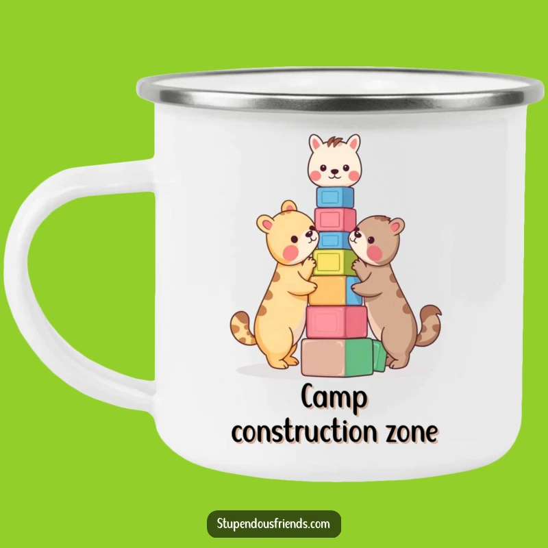 Funny Animals Building Blocks Camping Mug - Your Hilarious Companion for Outdoor Adventures