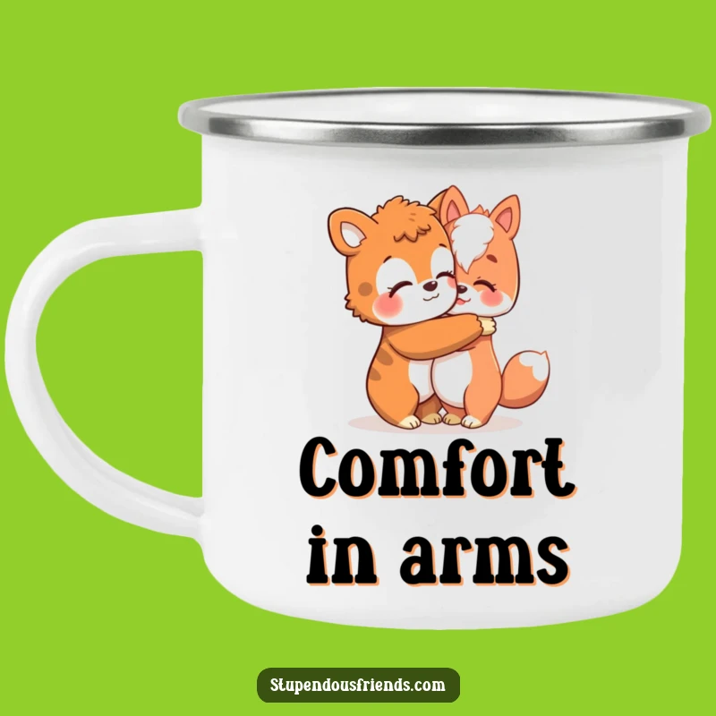 Funny Adventure Mug: Hugging Friends - Perfect Funny Gift for Campers