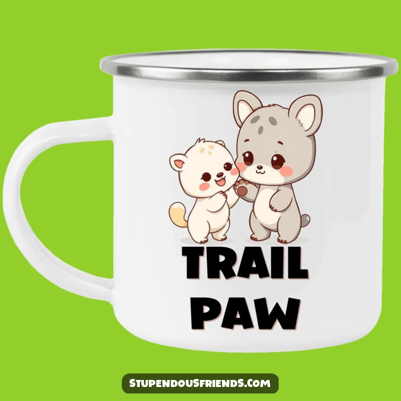 Durable Funny Friendly Paw Animal Enamel Mug - Outdoor Kindness Gift