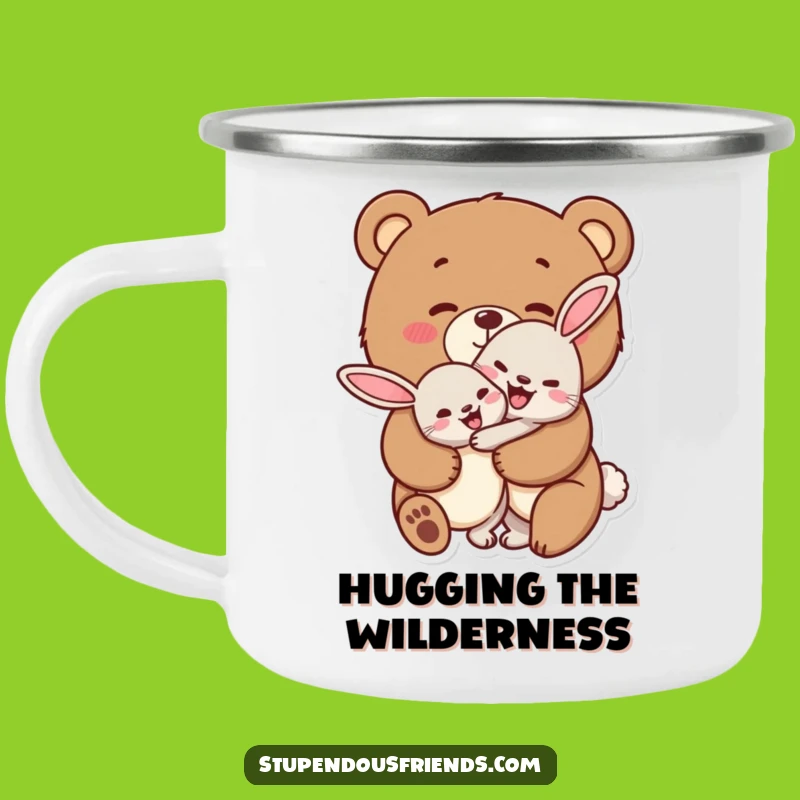 Funny Bear Hug Camping Mug: Cheerful Characters, Cozy & Sweet Funny Gift