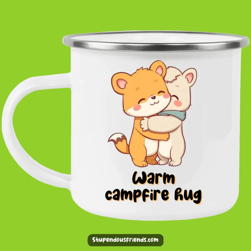 Funny Hugging Animals Camping Mug - Cozy Outdoors Embrace, Perfect Gift