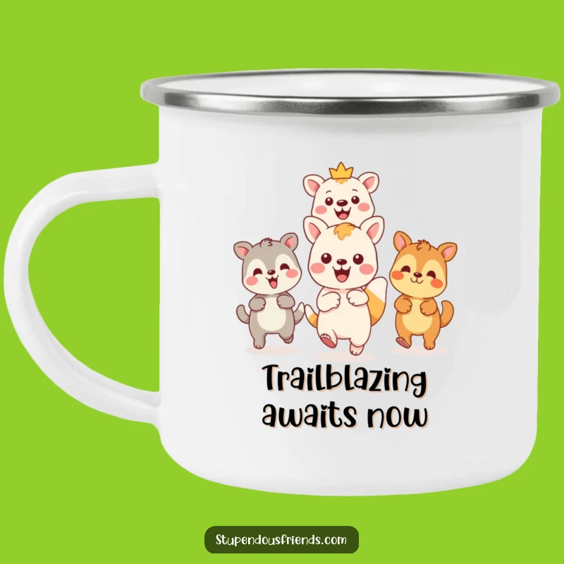 Funny Kawaii Adventure Leader Camping Mug: Enamel Cup for Hilarious Outdoor Expeditions Gift