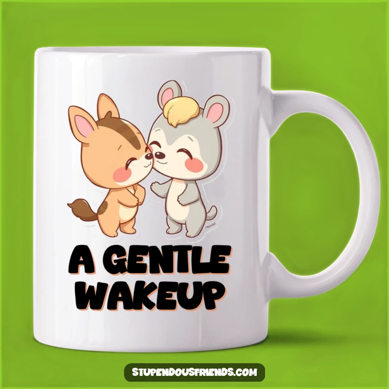 Funny Animal Nose Nudge Mug - Playful Friendship Affection Gift