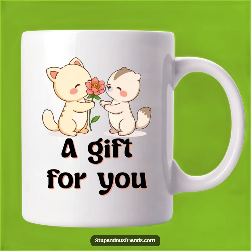 Funny Animal Flower Gift Mug: Sweet Gesture for Friends and Loved Ones