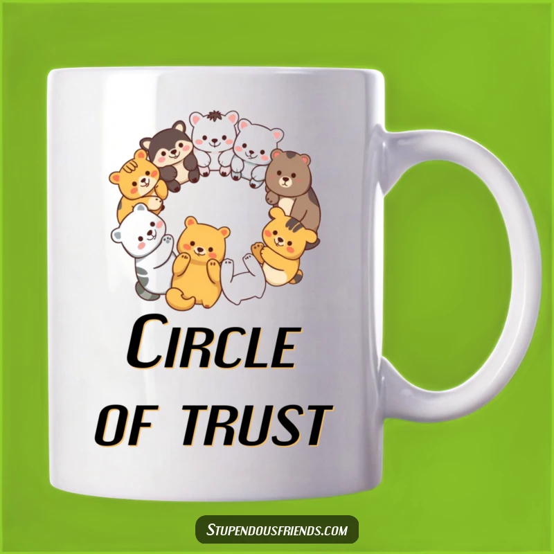 Funny Unity Mug: Diverse Animals in Circle - Perfect Funny Gift