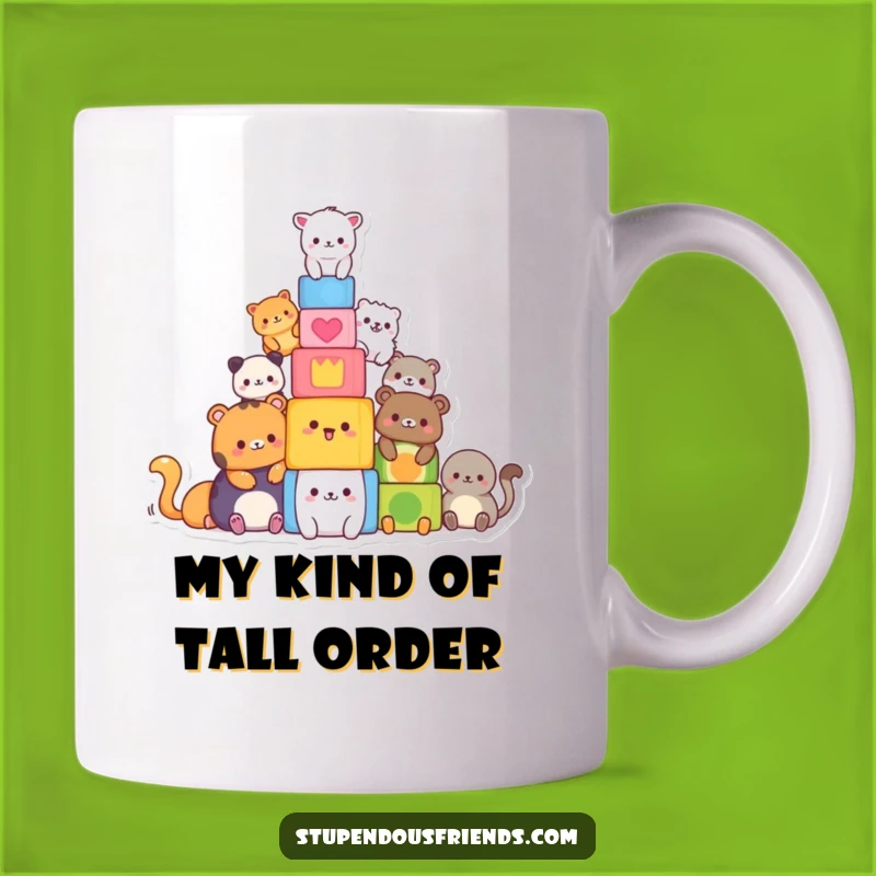 Funny Animal Tower Builders Mug - Hilarious Teamwork, Perfect Gift for Friends