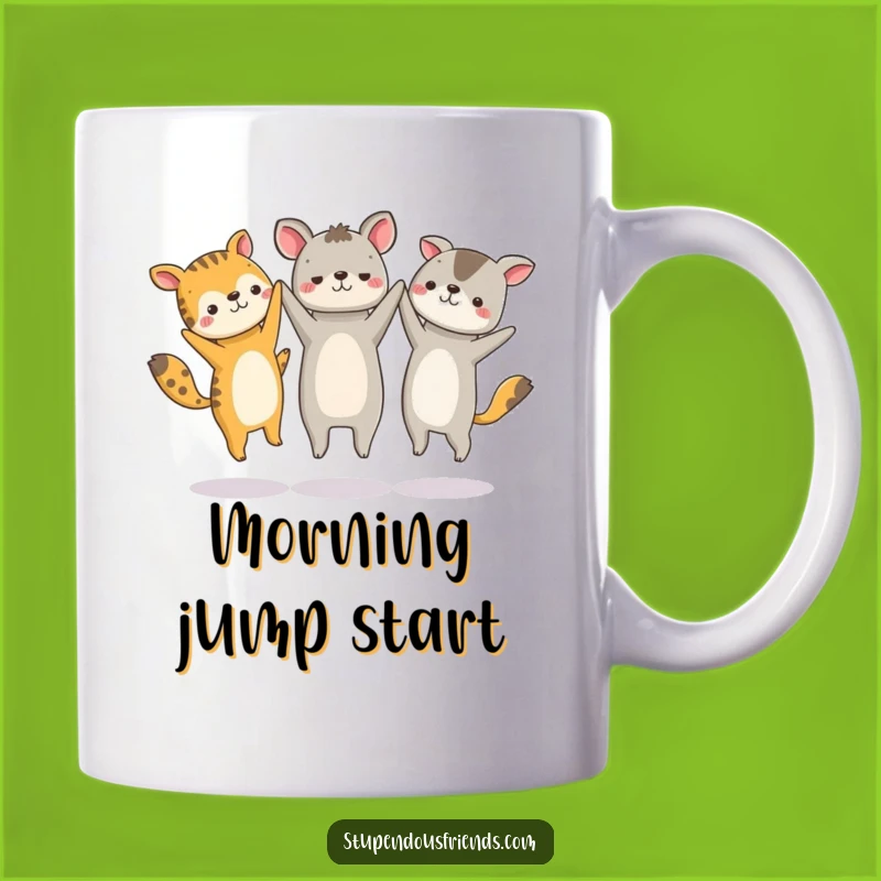 Funny Jumping Animals Mug - Joyful Circle of Friends Gift
