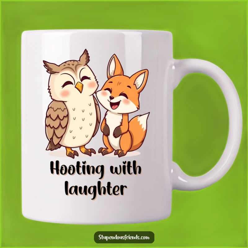 Funny Owl and Fox Laughing Mug: A Hoot of a Gift!