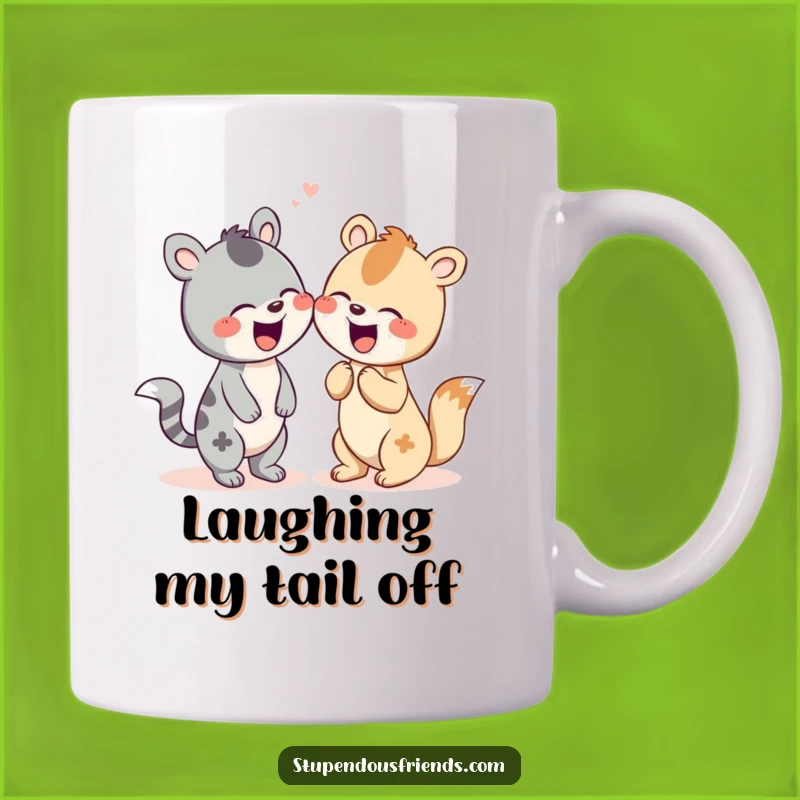 Funny Giggling Animals Mug: Shared Laughter Design, Joyful Funny Gift