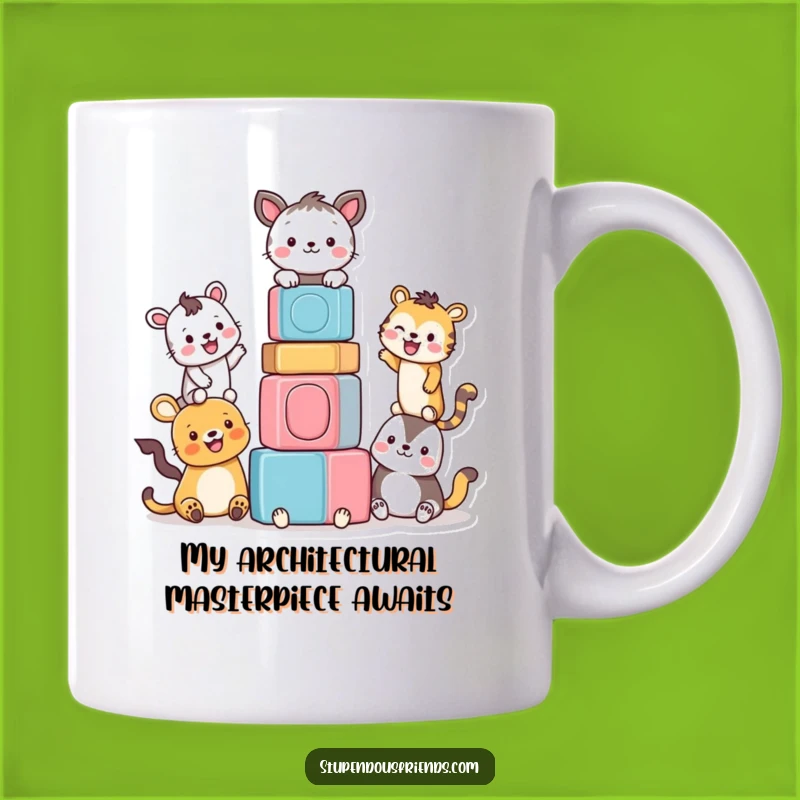 Funny Block Tower Building Animals Mug: A Hilarious Gift for Joyful Friends