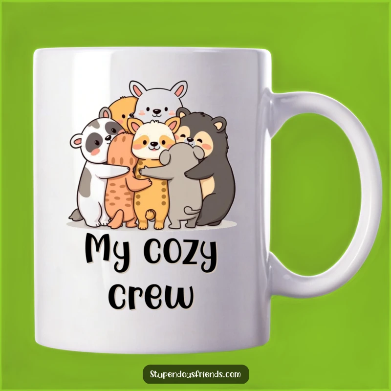 Funny Friendship Animals Mug: Huddle Together Design, Cozy & Heartwarming Funny Gift Idea