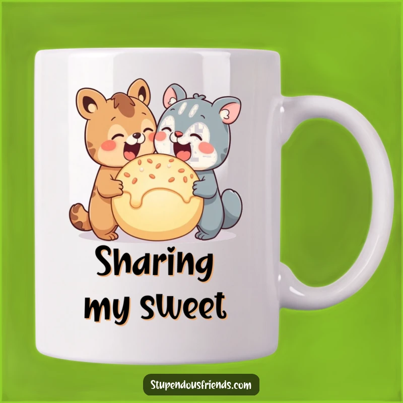 Funny Animal Treat Sharing Mug - Best Friends Cute Yummy Food Gift