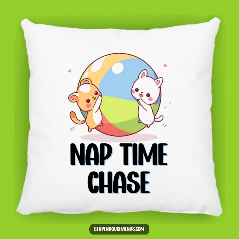 Cozy Funny Kawaii Animal Chase Pillow: Soft and Hilarious Playful Characters Cushion Gift