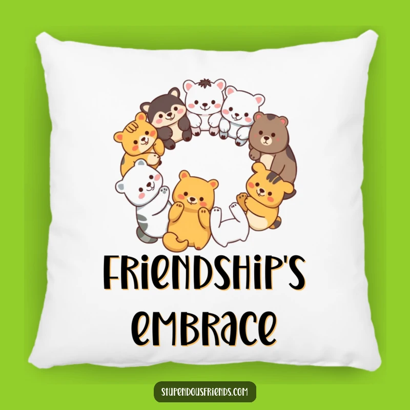 Funny Comfort Pillow: Animal Unity Circle - Adorable Funny Gift