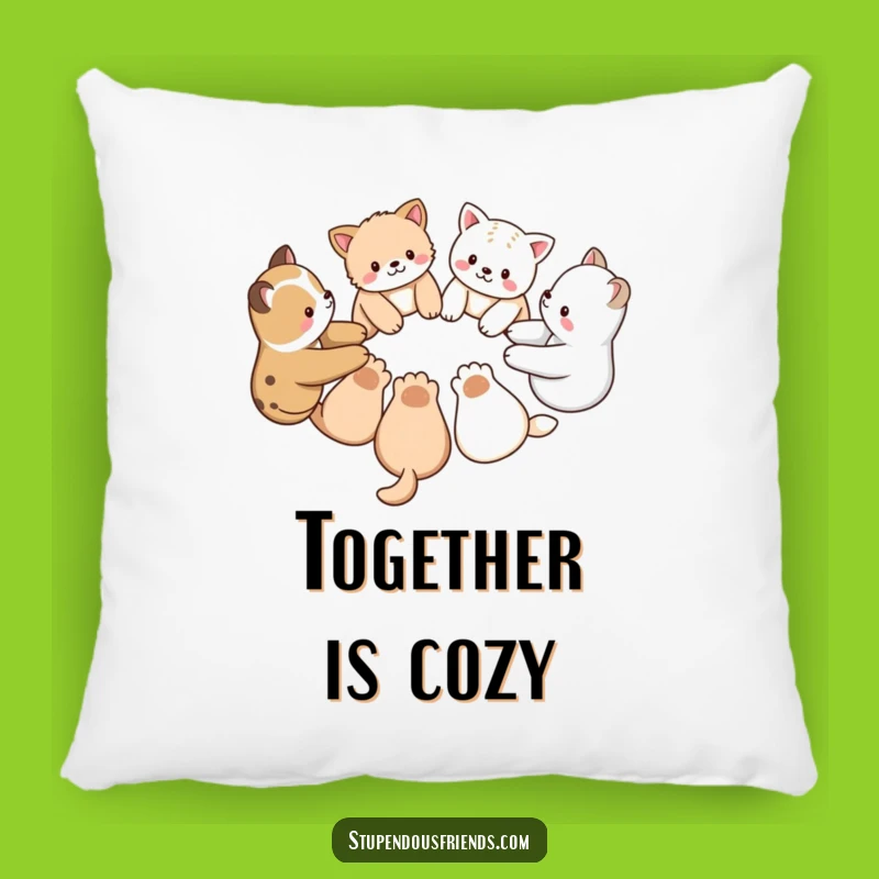 Funny Animal Friends Circle Pillow: Plush Comfort and Unity Design