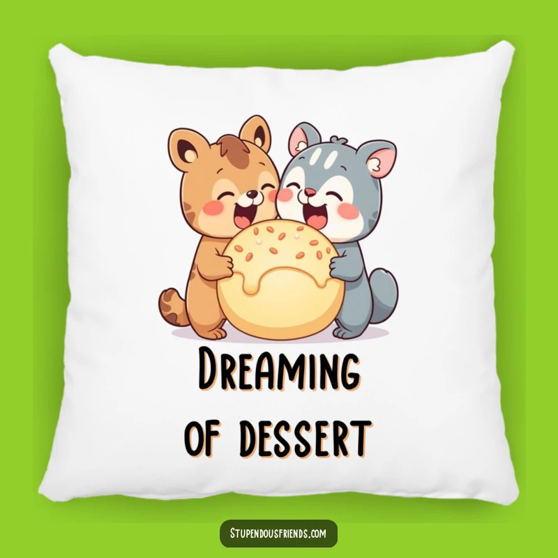 Funny Animal Treat Sharing Pillow - Cozy Best Friends Decor Gift