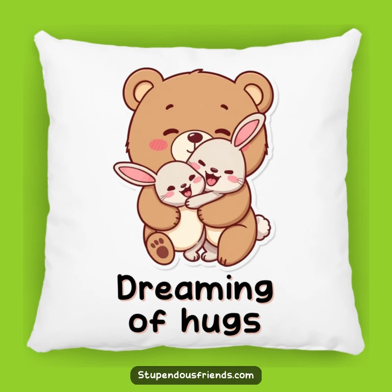 Funny Bear Hug Pillow: Cheerful Characters, Cozy & Sweet Throw Pillow, Funny Gift
