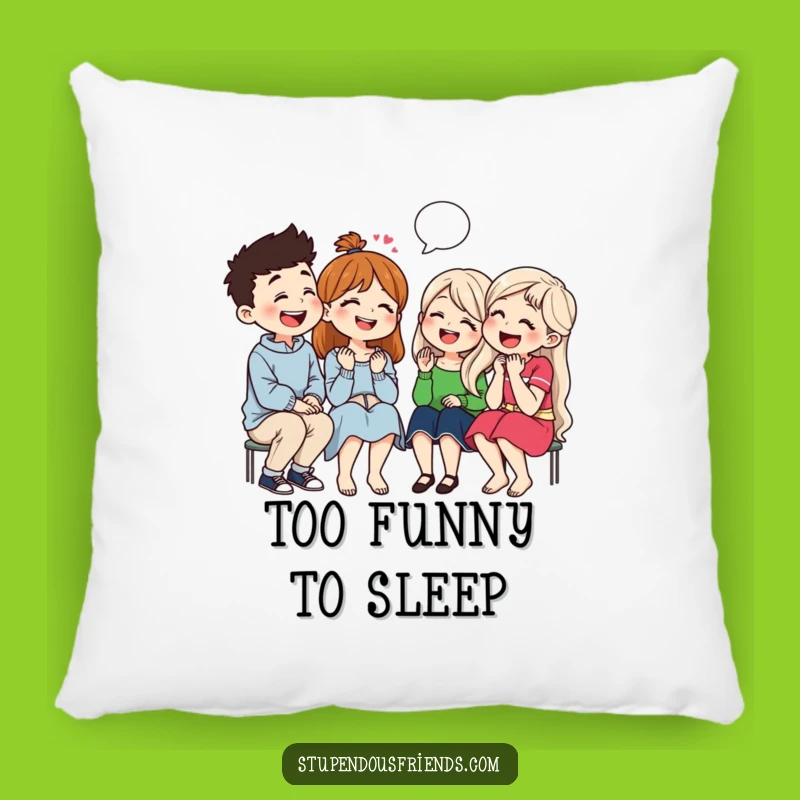 Funny Friends Joke Pillow: Group Laughing Together, Comfy & Cozy Gift