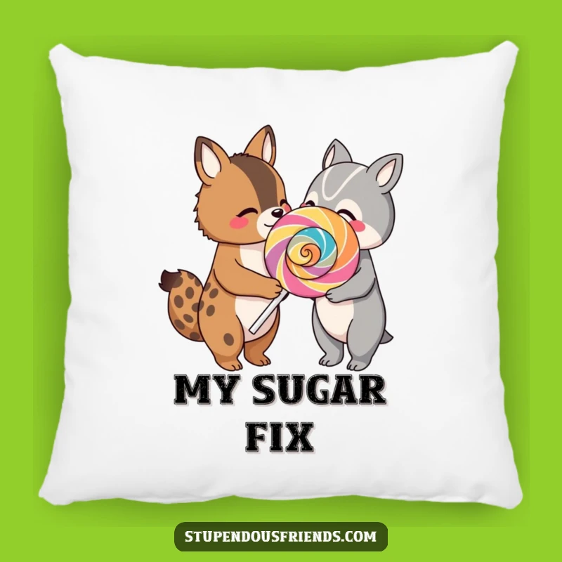 Funny Animal Lollipop Pillow: Plush Comfort with a Sweet Duo Design