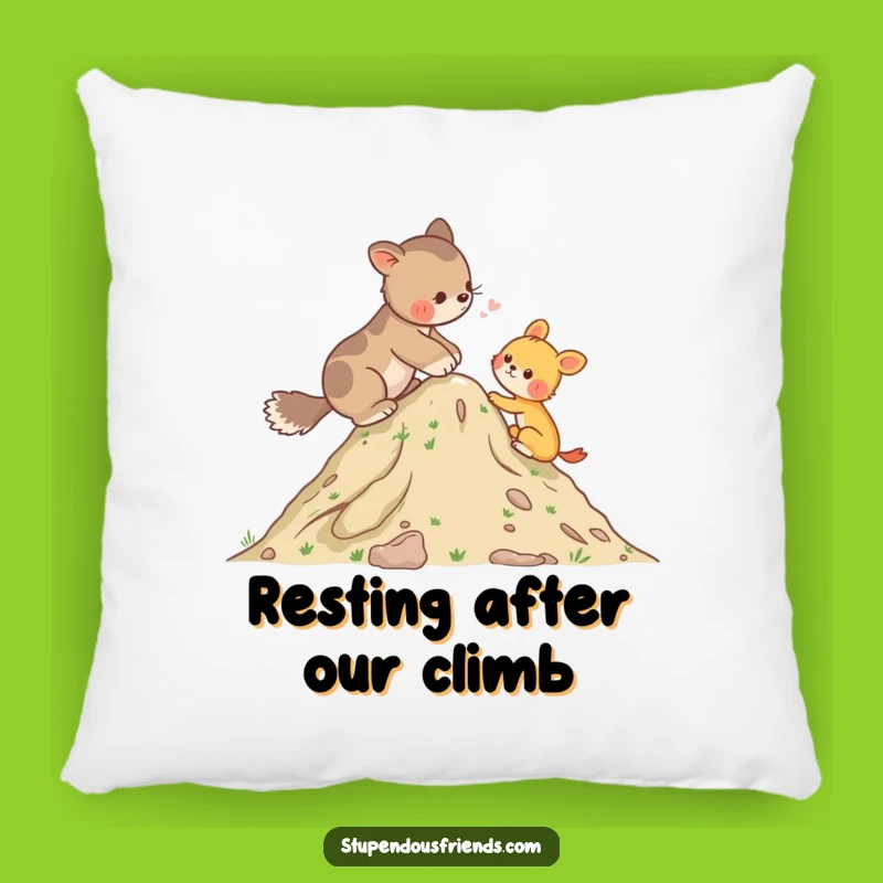 Funny Helping Animal Hill Pillow - Cozy Comfort with a Helpful Twist