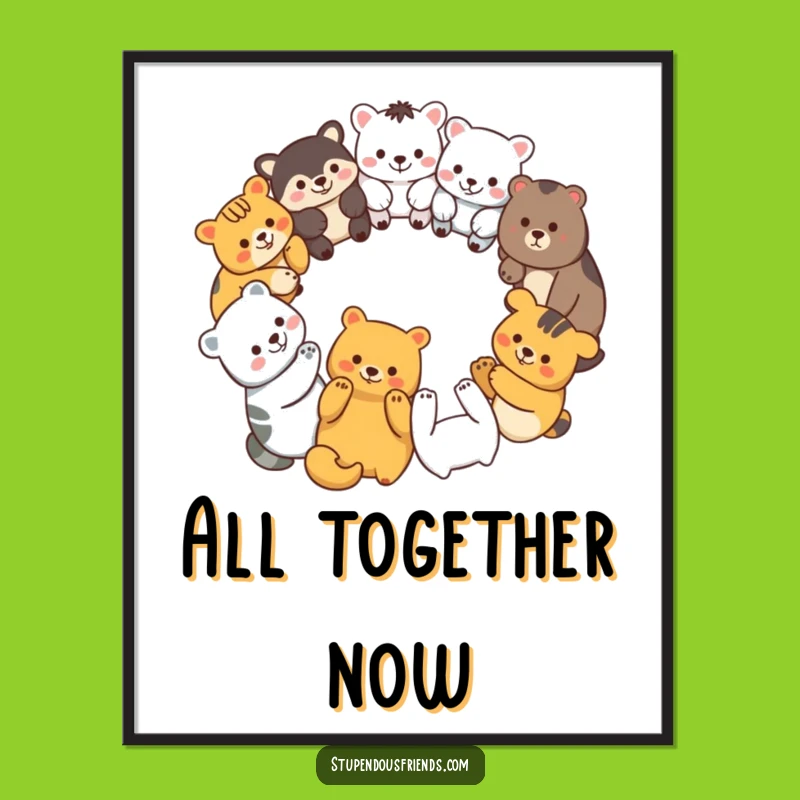 Funny Unity Digital Art Print: Animal Circle - Instant Funny Gift