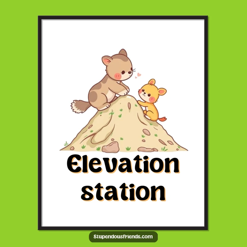 Funny Helping Animal Hill Digital Art - Instant Inspiration for Your Walls