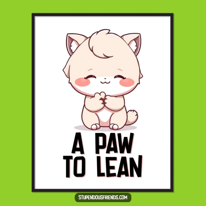 Funny Comforting Paw Digital Art: Instant Decor Full of Kindness