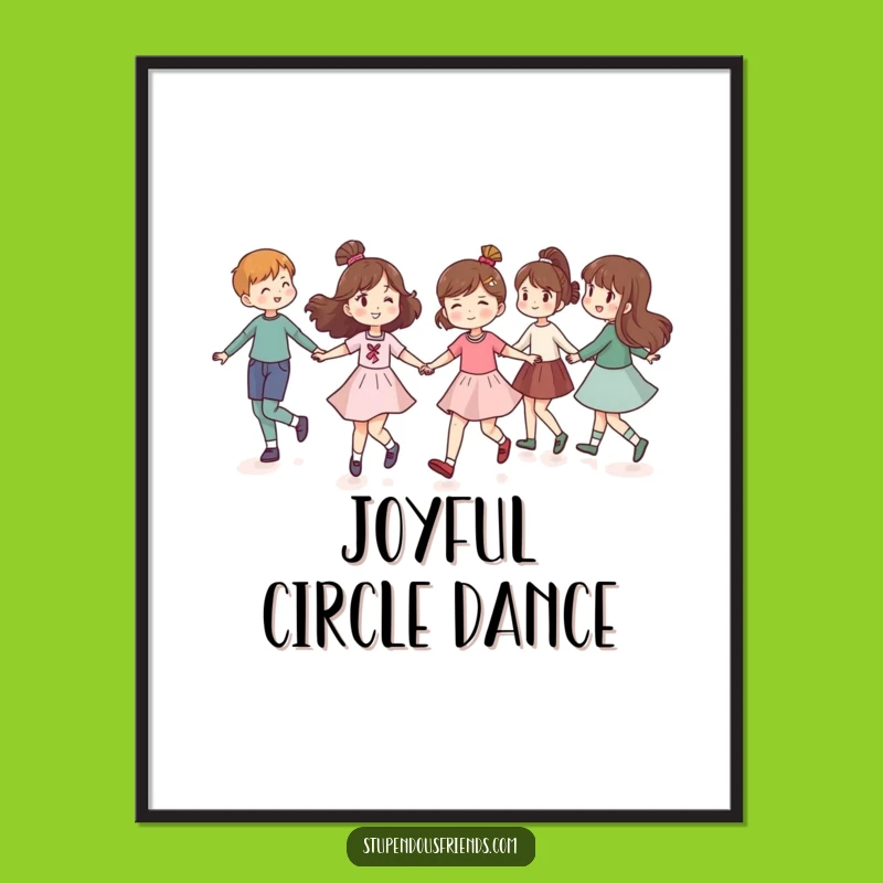 Funny Friends Digital Art: Instant Joy with a Skipping Circle