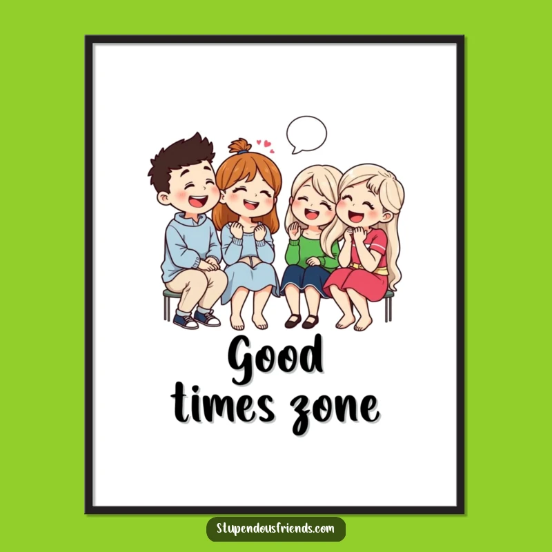 Funny Friends Laughing Digital Print: Group Tells Jokes, Instant Joyful Art Gift