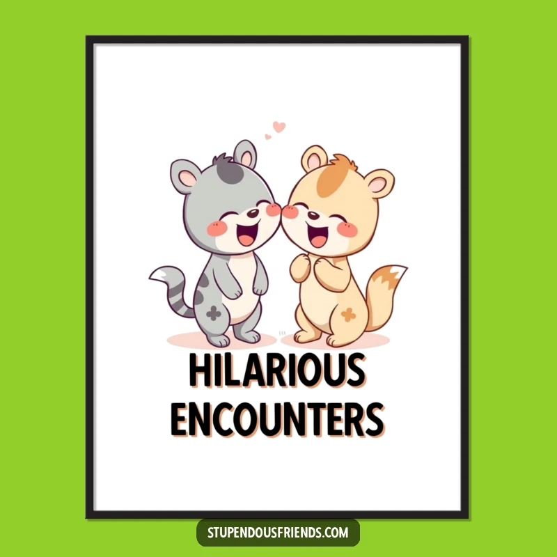 Funny Animal Giggle Digital Art: Laughter Decor, Instant Funny Gift