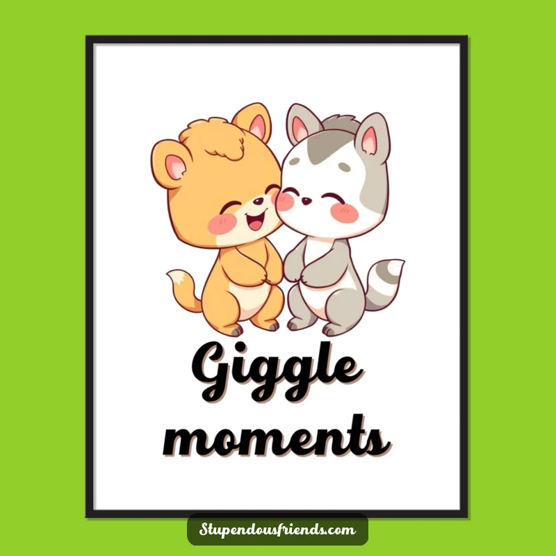 Instant Funny Giggling Animals Digital Print - Printable Joyful Art