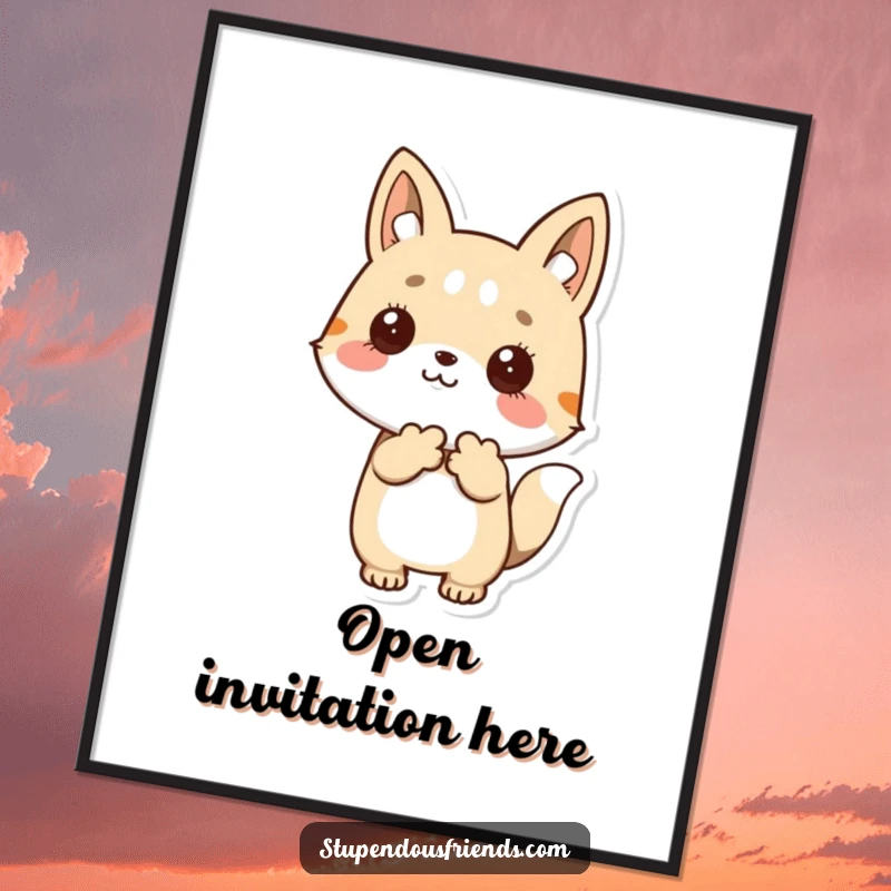 Funny Digital Art Print: An animal extending a welcoming paw, symbolizing friendship and kindness, a downloadable funny gift.