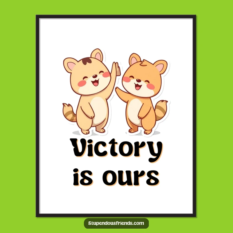 Funny High Five Digital Art: Instant Friendship Vibes! Printable Art.