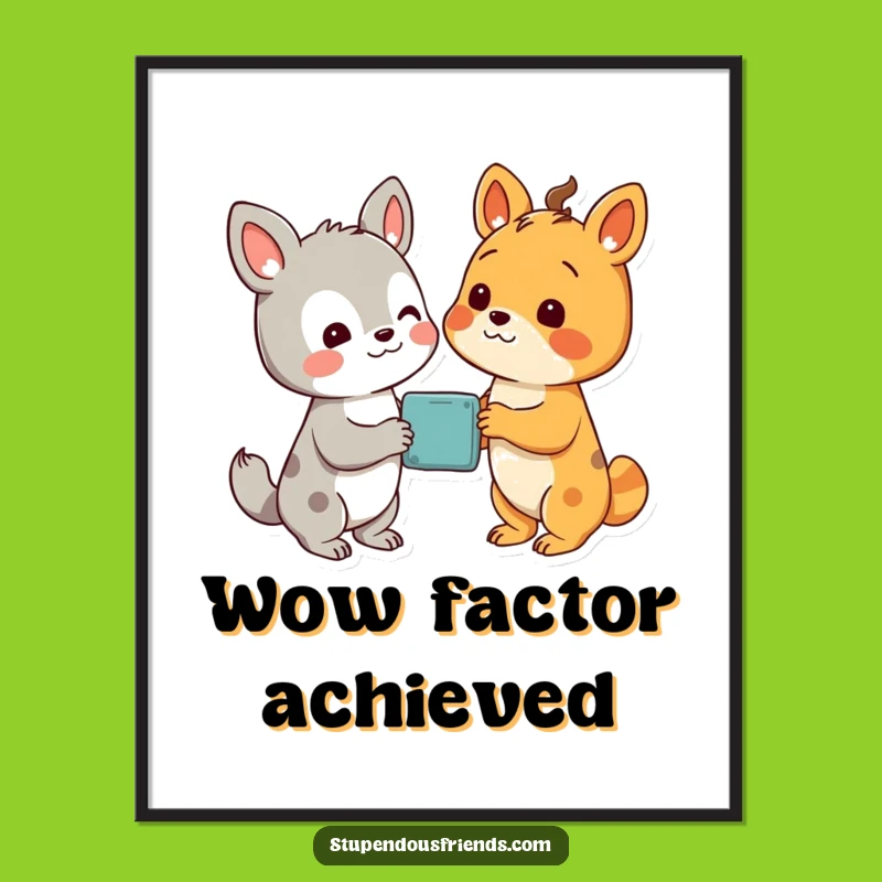 Funny Discovery Digital Art Print: Shared Wonder - Instant Funny Gift