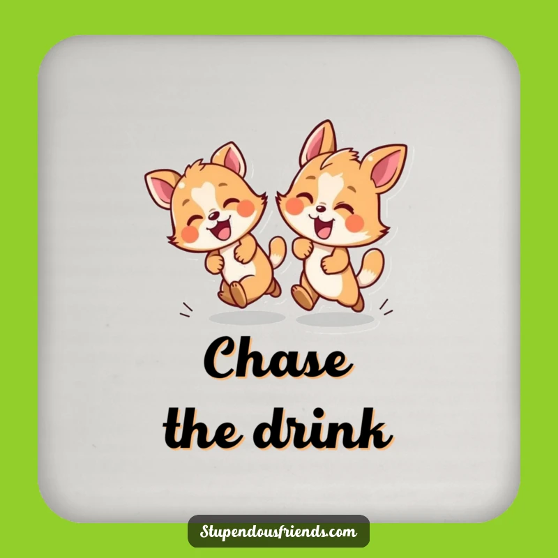 Funny Chase Animals Coaster Set - Protect Surfaces with Play