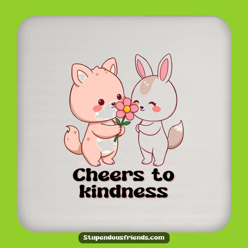 Funny Kawaii Flower Gift Drink Coasters: Protect Surfaces with Hilarious Bloom Art Gift