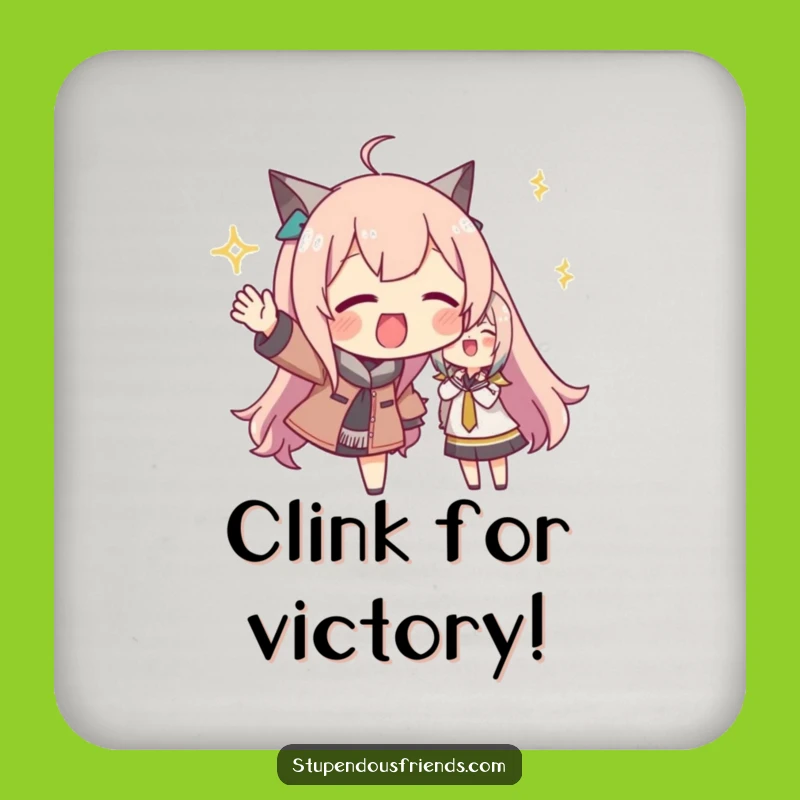 Funny Cheer Coaster: Character Cheers Enthusiastically, Protect Surfaces with Fun Gift