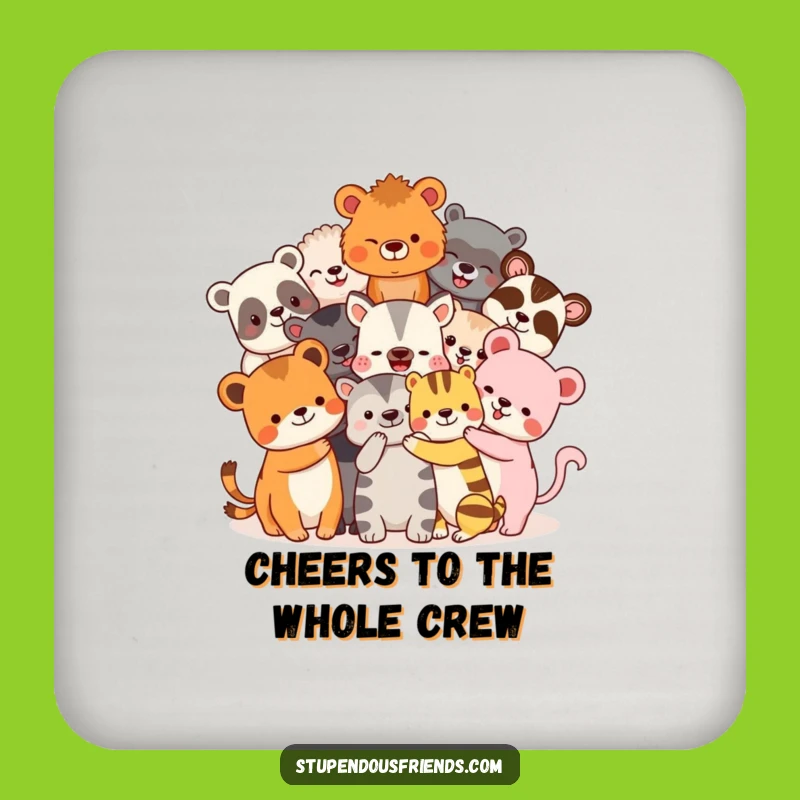 Funny Animal Friends Hugging Coasters (Set of 4) - Protect Surfaces with Hilarious Charm