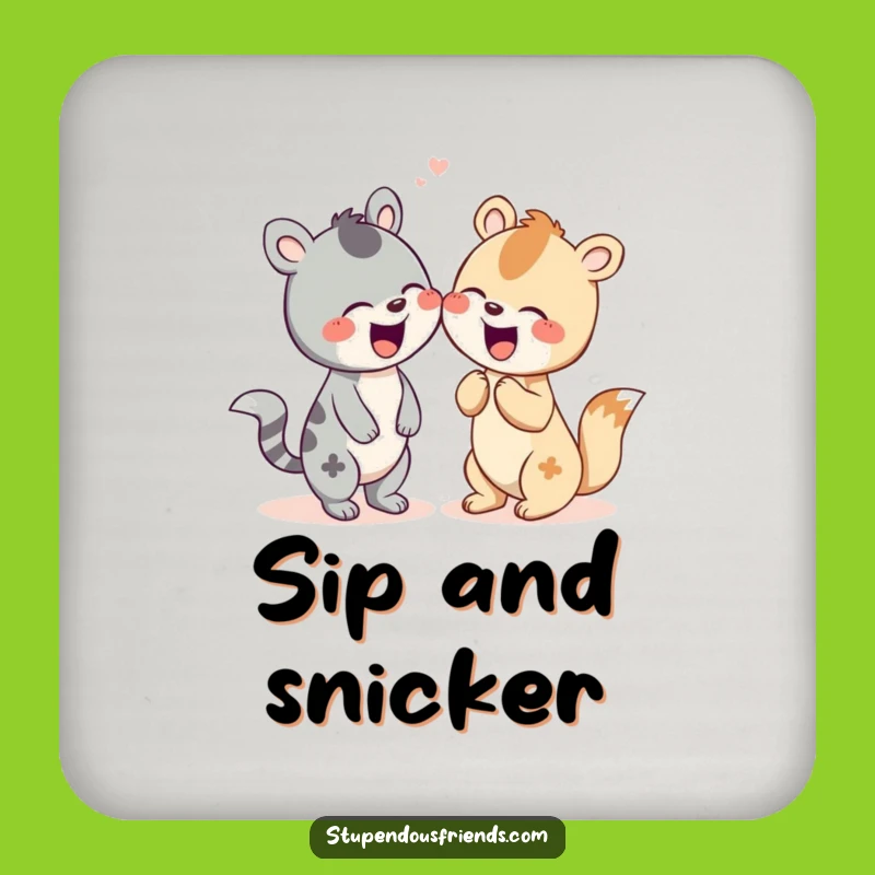 Funny Animal Giggle Coaster: Laughter Design, Chic Funny Gift Accessory