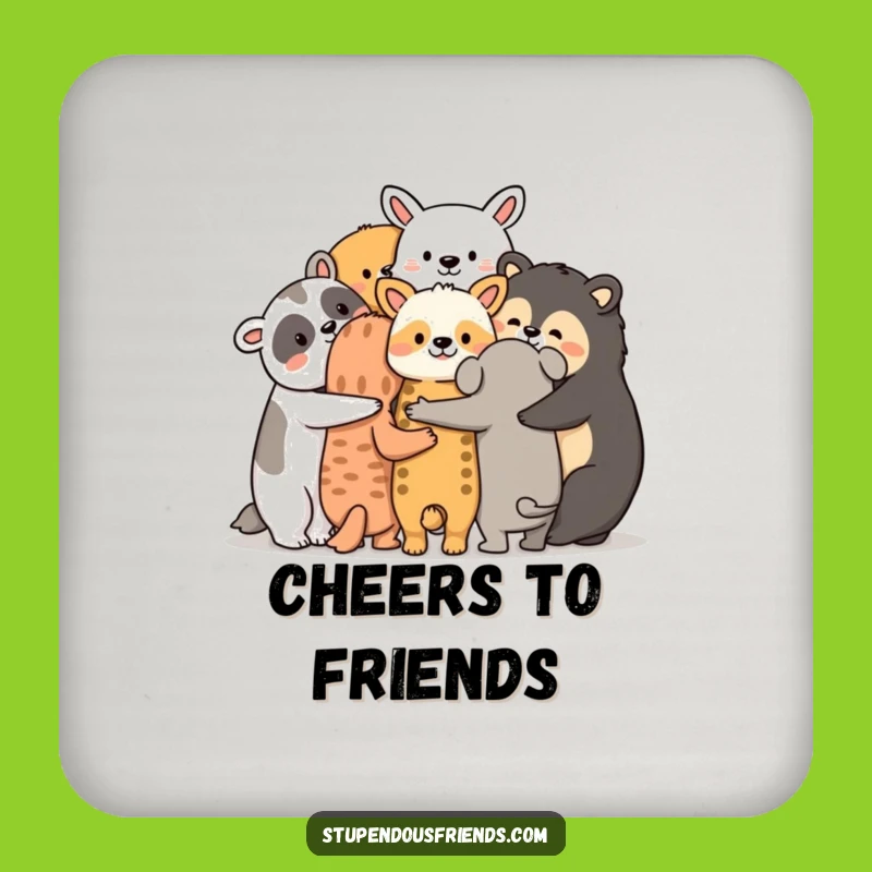 Funny Friendship Animals Coaster: Huddle Together Protection, Cozy & Heartwarming Funny Gift Set