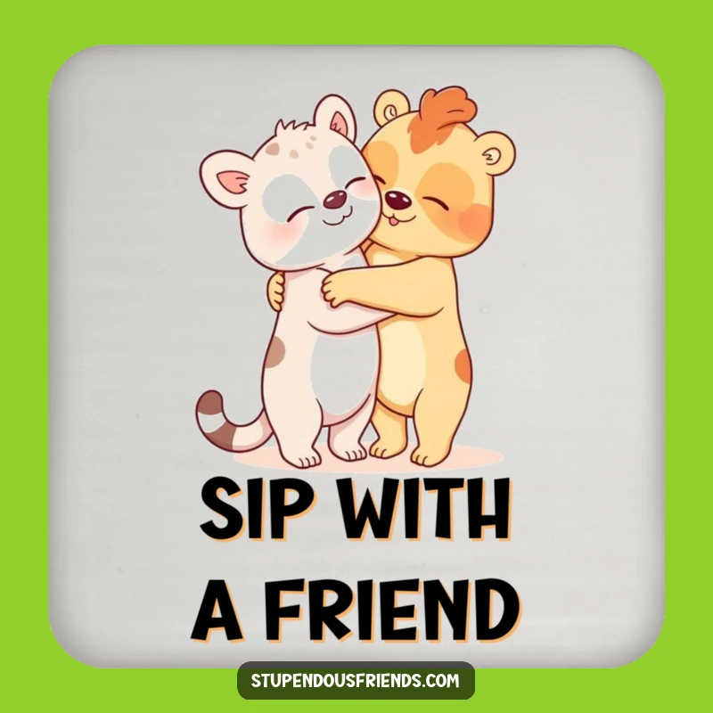 Funny Oversized Hug Animal Coasters - Protect Surfaces with Comical Art