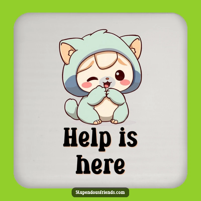 Funny Helping Paw Coaster: Table Support's Funny Gift