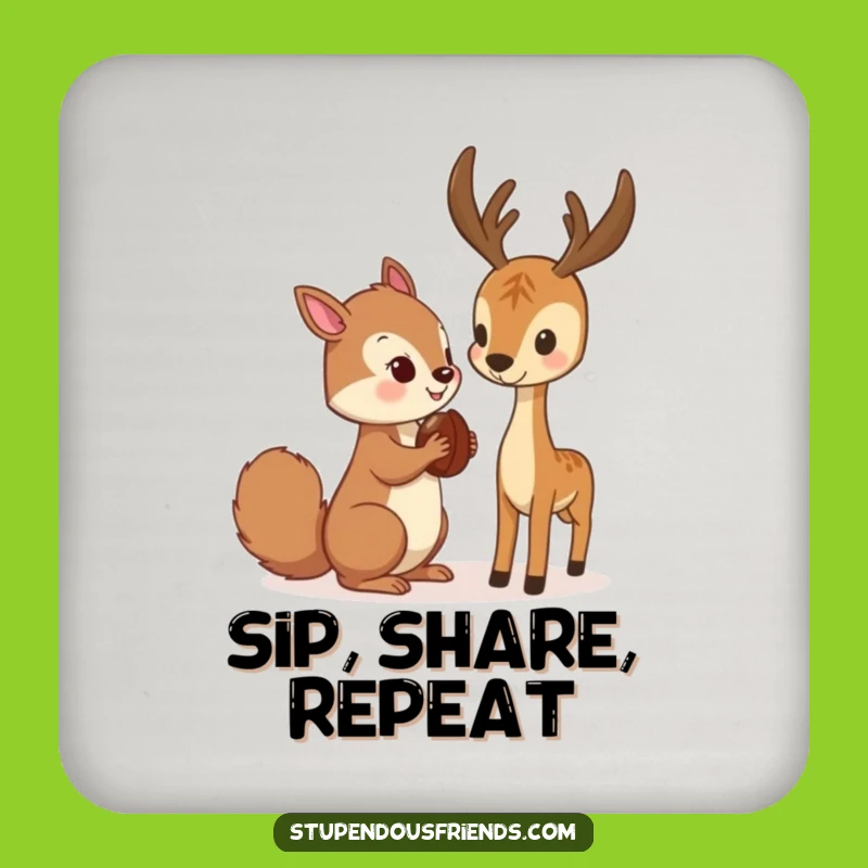 Funny Squirrel & Deer Coaster: Table Protector's Funny Gift