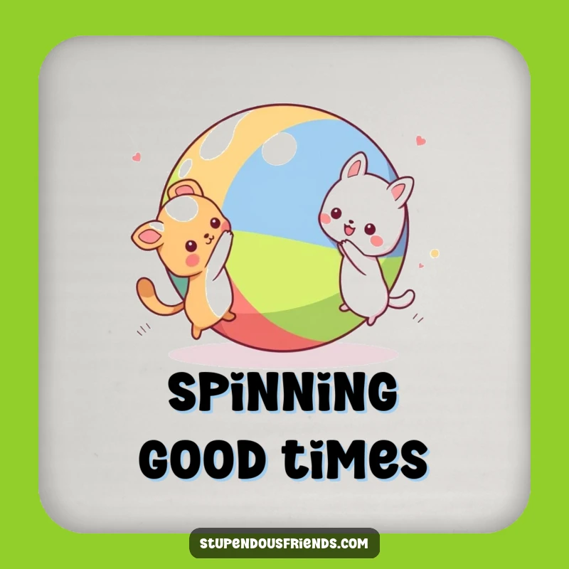 Funny Kawaii Animal Chase Drink Coasters: Set of Hilarious Playful Characters Table Protector Gift