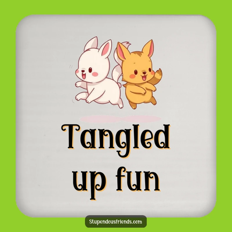 Funny Animal Tails Intertwined Coasters: Protect Surfaces with Humor